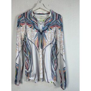 Lucky in Love Stitch Sheer We Go Long Sleeve T-Shirt Medium L.UV Protection